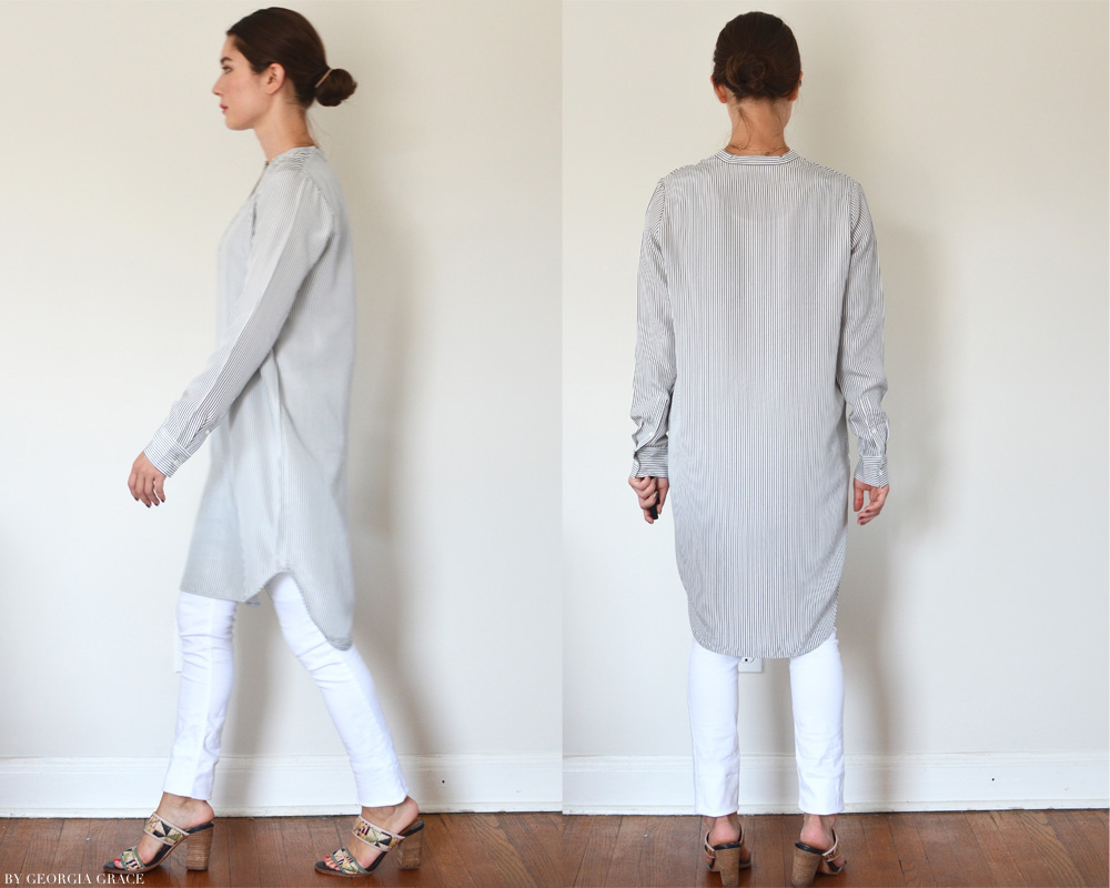 everlane striped shirt dress