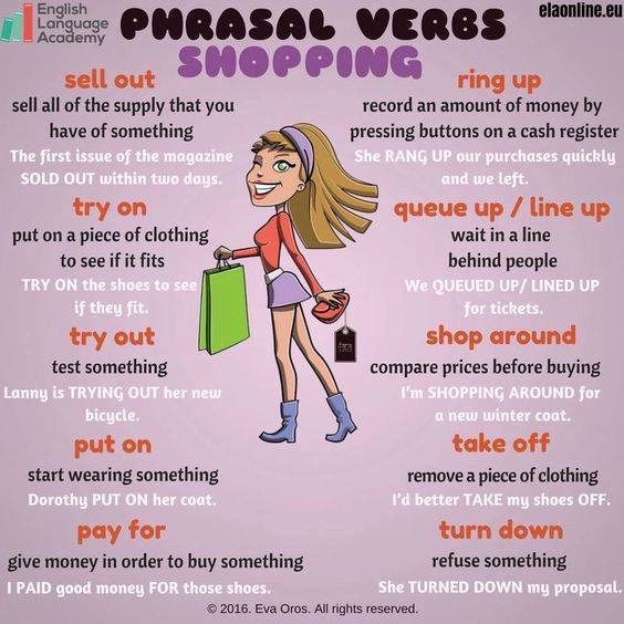 Remedial English Phrasal Verb Shopping