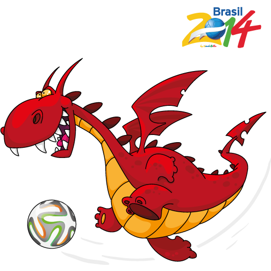 Dragón futbolista, Brasil 2014 - Vector