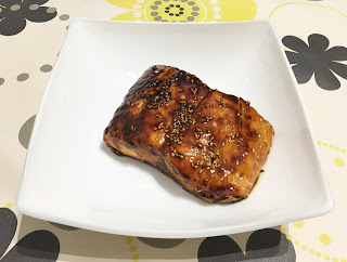 Salmon marinated with honey and soy