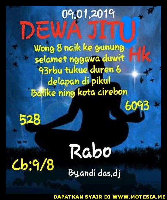 Syair HK Rabu 9 Januari 2019 GOsyair SEDIA KODE SYAIR