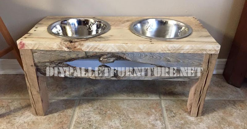 Mueblesdepalets.net: Comedero y bebedero para perros hecho con madera