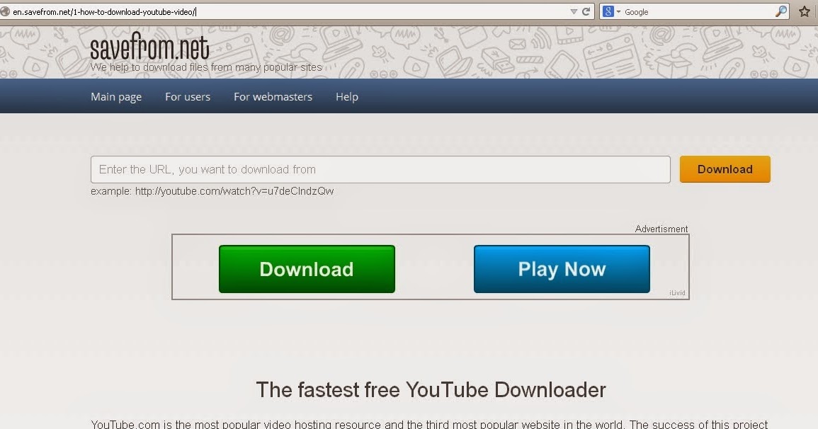S net com. Savefrom Video download desktop.