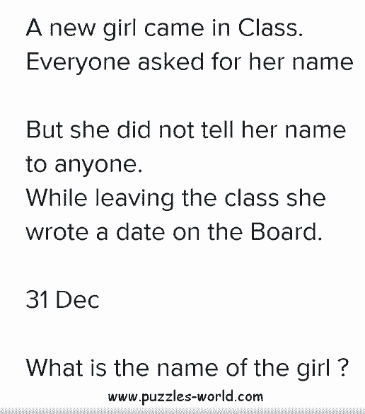 31 Dec What is the name of the girl puzzle ?