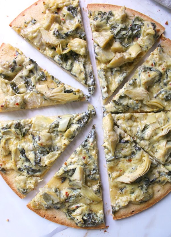 VEGAN SPINACH ARTICHOKE PIZZA VEGAN SPINACH ARTICHOKE PIZZA
