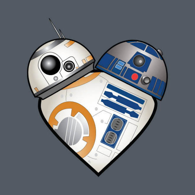 Today's T : 今日の R2-D2 と BB-8 の愛のハート Tシャツ