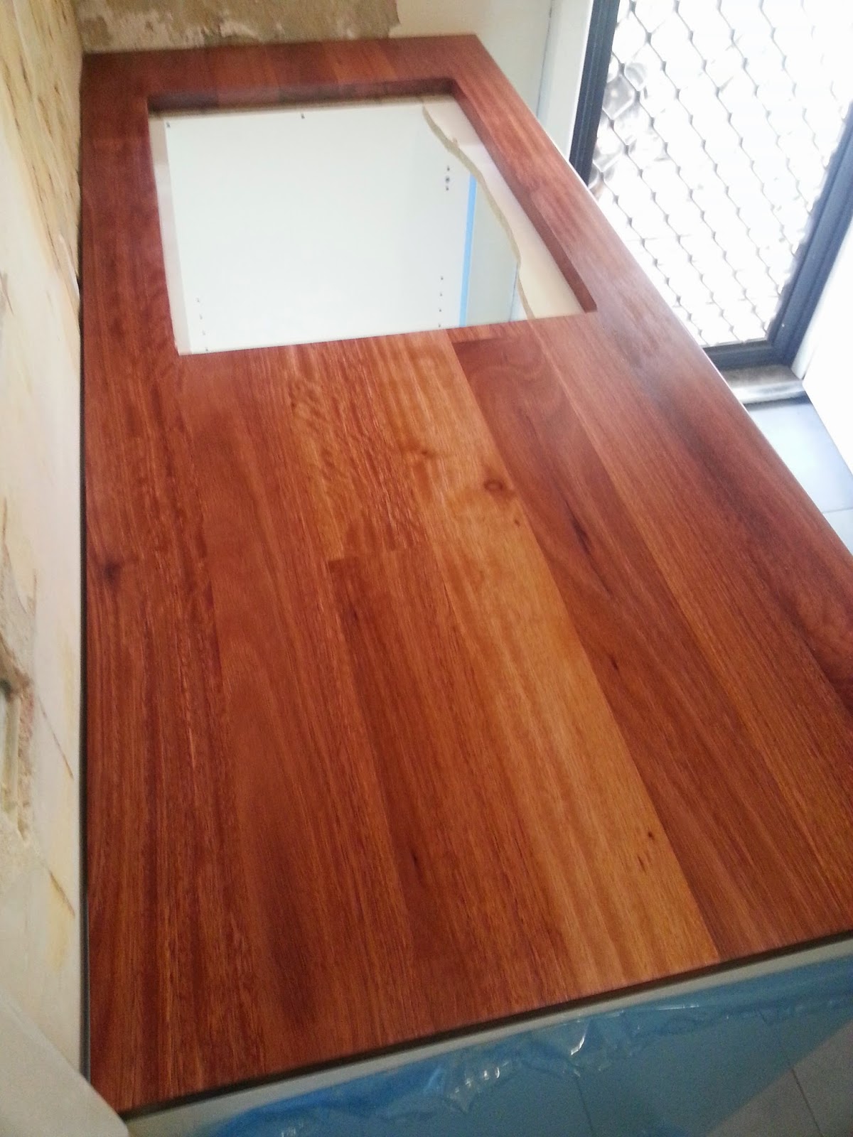 Jarrah Jungle Laundry Renovation Turning A Wood Panel Into A Bench Top