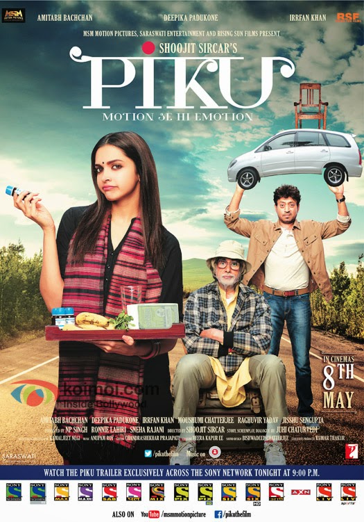 full cast and crew of bollywood movie Piku wiki, story, poster, trailer ft Amitabh Bachchan, Deepika Padukone, Irrfan Khan