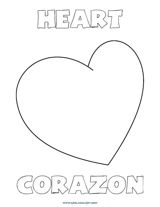 Dibujos Inglés - Español con C: Corazón - Heart