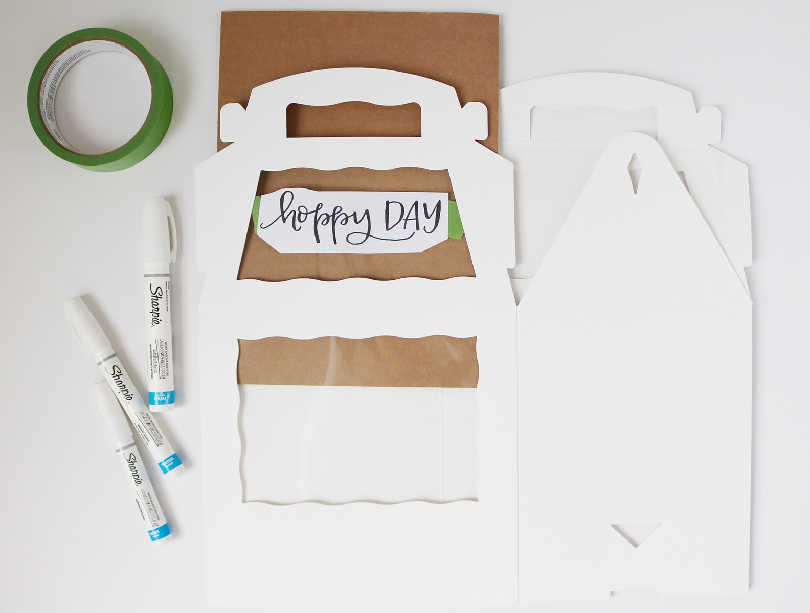 Oh hoppy day! Sweet hostess gift wrapping inspiration using cake pop boxes and DIY faux hand lettering | Creative Bag