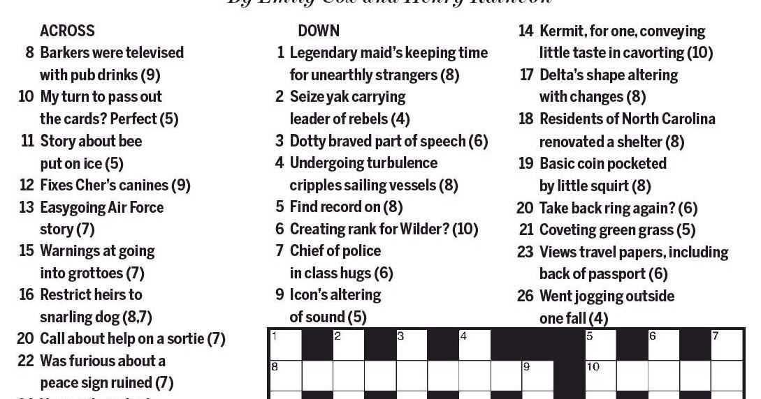 National Post Cryptic Crossword Forum Saturday November 4 2017 Going To The Dogs