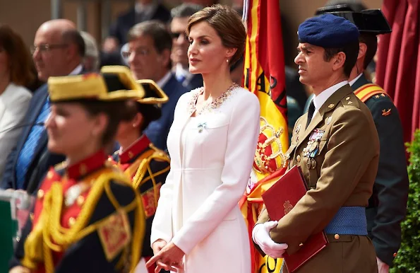 Queen Letizia of Spain attends a ceremony held in honour of the Spanish Guardia Civil at their headquarters, in Vitoria