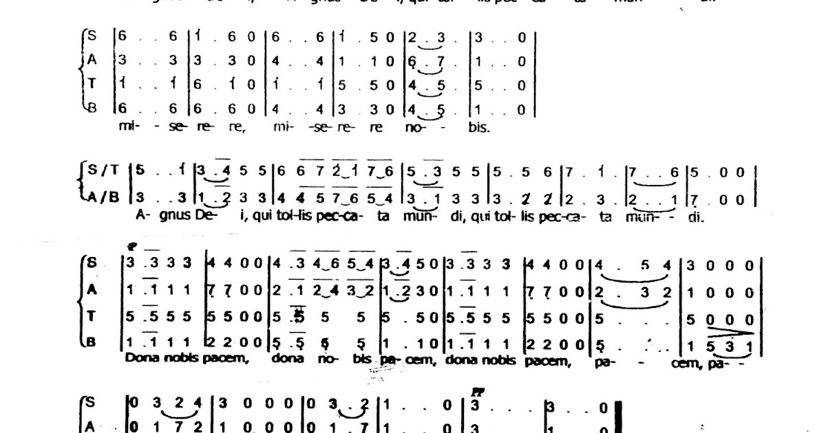 Agnus Dei (J.A Korman) Partitur Lagu Rohani