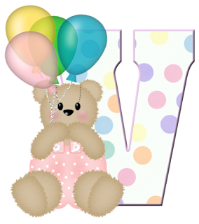 Abecedarios de Osita de Peluche con Globos. Teddy Bear with Balloons Alphabet.