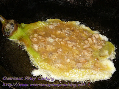 Tortang Talong with Giniling - Cooking Procedure