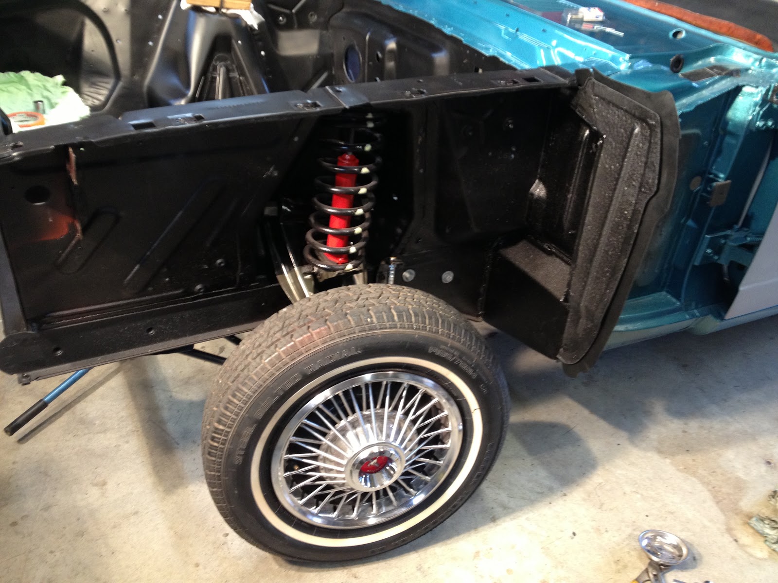 1965 Convertible Mustang Restoration Undersealing the front guards and