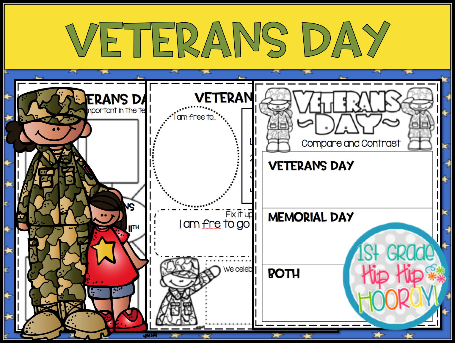 1st Grade Hip Hip Hooray!: Veterans Day...Craft and Activities