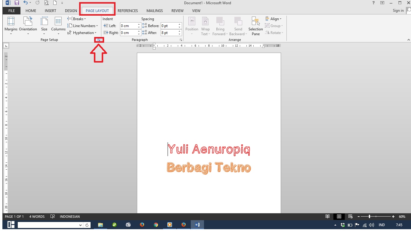 Cara mudah Setting page set up di Microsoft Word 2013 - ID 