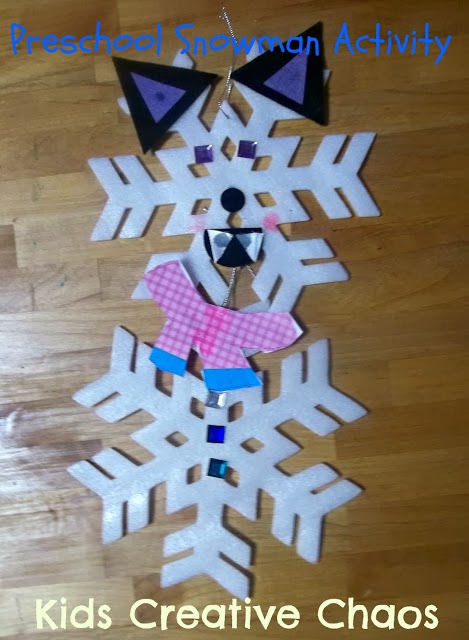 Easy preschool snowflake snowman