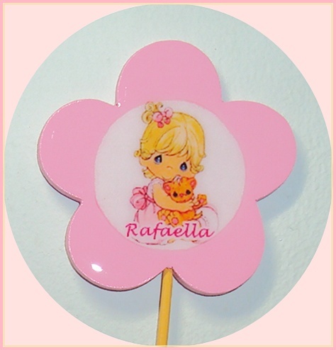 Pintura en Madera y algo mas : RECUERDOS BABY SHOWER: FLORES PERSONALIZADAS