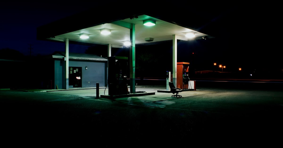 Tony Walton gas station at night photography long exposure cayman
