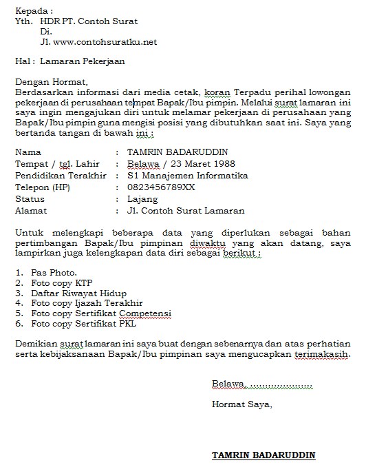 contoh kata pengantar lamaran kerja via email bahasa contoh kata pengantar lamaran kerja via email bahasa