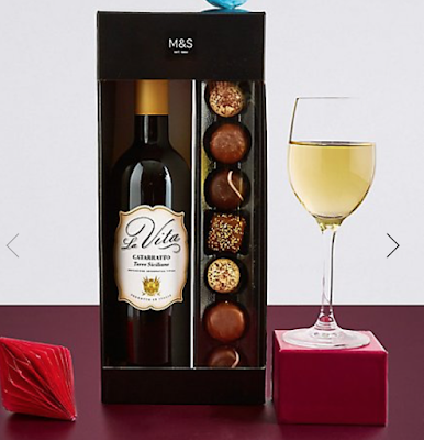 marks and spencer white wine and chocolates gift set