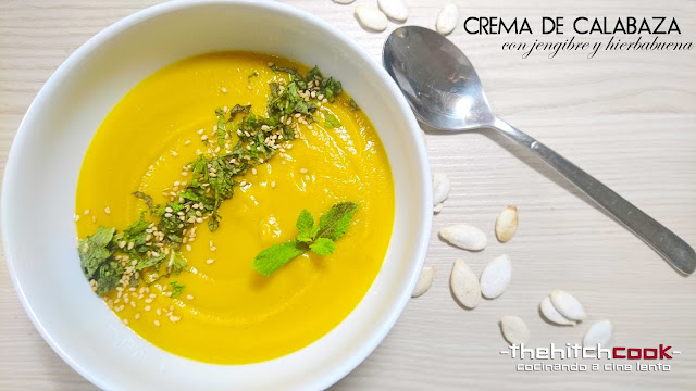 CREMA DE CALABAZA CON JENGIBRE Y HIERBABUENA