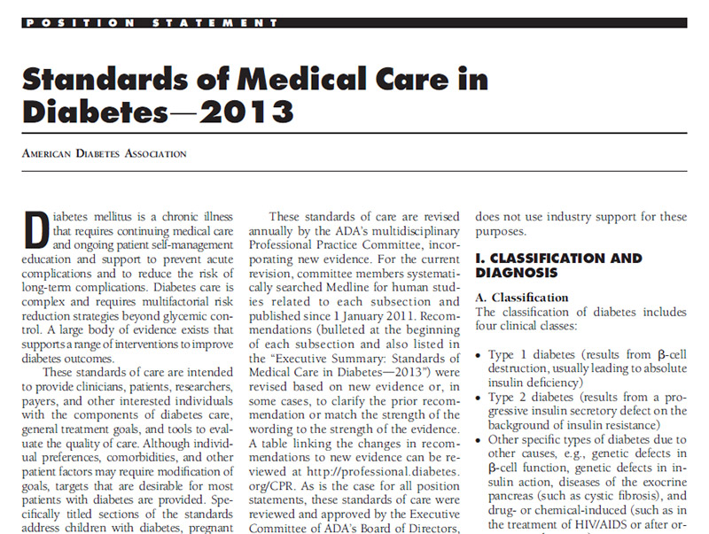 RedgedapS Standards of Medical Care in Diabetes 2013