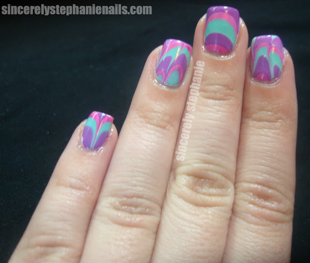 water marble nail art 