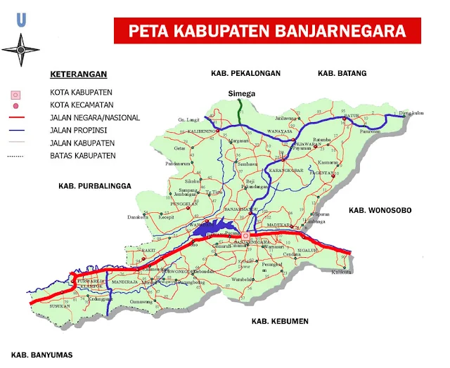 Gambar Peta Kabupaten Banjarnegara Lengkap