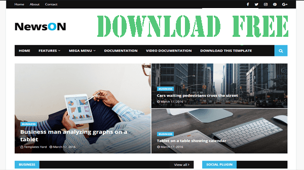 NewsOn Magazine Blogger Template  for free