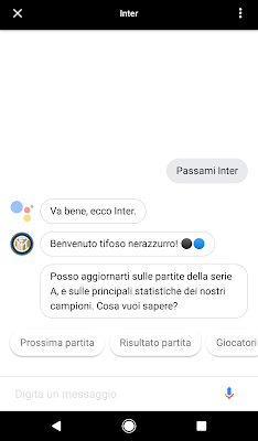 Schermata di smartphone che chiama la app di Inter.