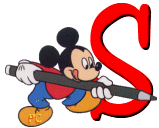 Alfabeto de Mickey Mouse en diferentes posturas y vestuarios S.
