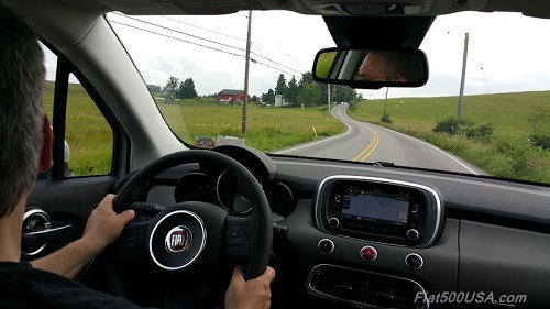 2016 Fiat 500X on Winding Road