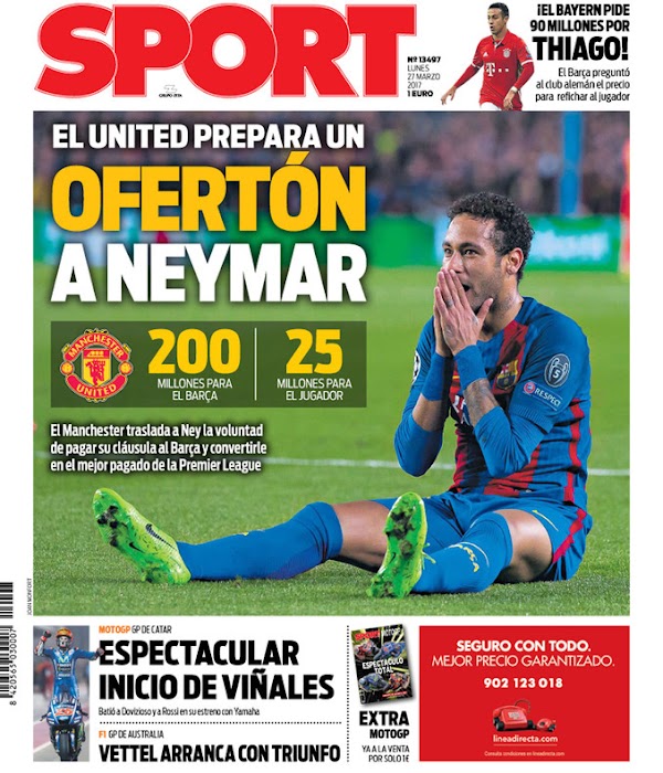 FC Barcelona, Sport: "El United prepara un ofertón a Neymar"