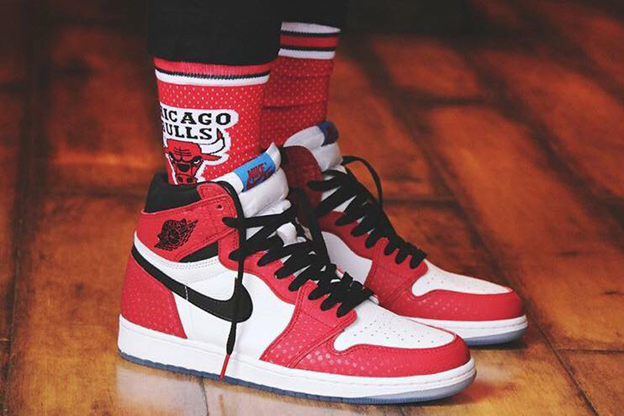 nike jordan spiderman into the spider verse