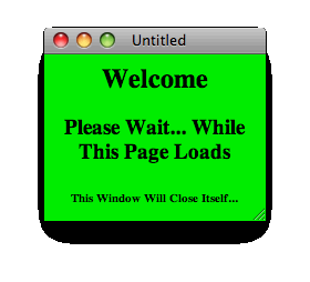 The 'Hello Goodbye' window when using Safari