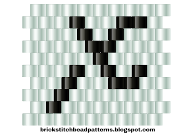 Free brick stitch beaded alphabet pattern letter X download.