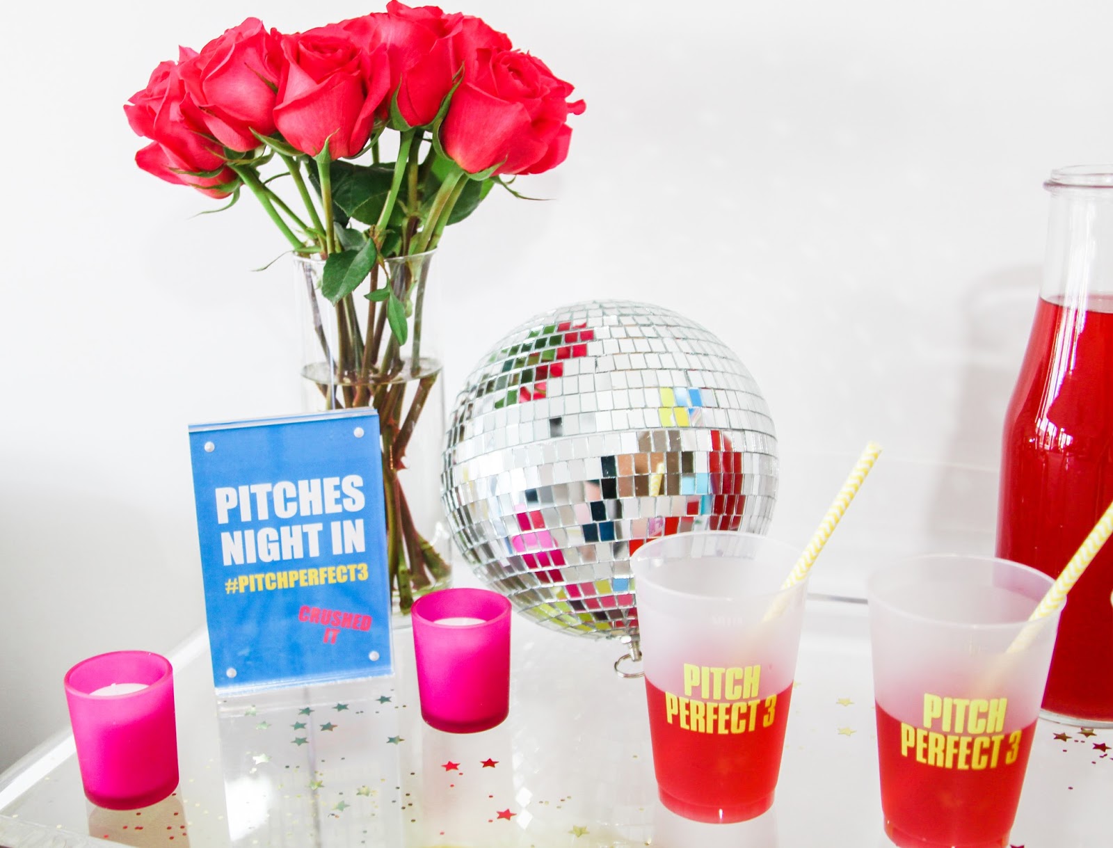 Pitches Night In for Pitch Perfect 3 Movie Party Celebration Stylist