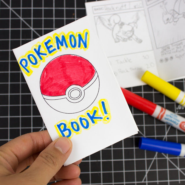 Mini Printable Pokemon Booklets (from 1 sheet of paper!) Pink Stripey