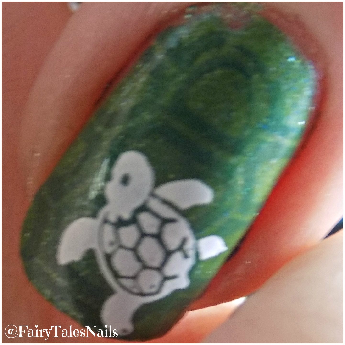 Tux Polish Sea Turtle Nail Art