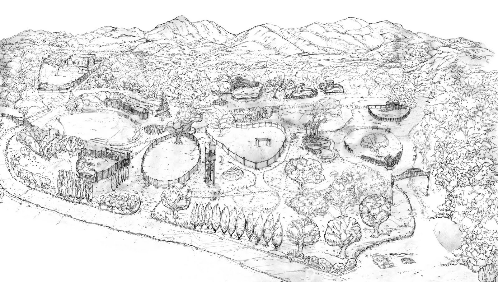 We bought a zoo movie drawing a map of the zoo