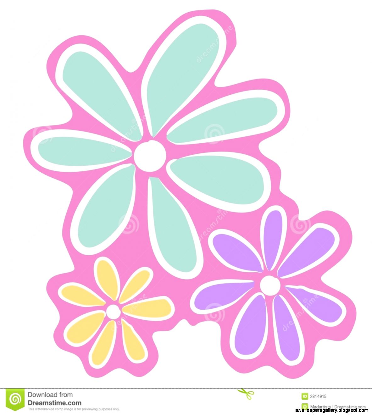 Abstract Retro Flowers Clipart Royalty Free Stock Photos   Image