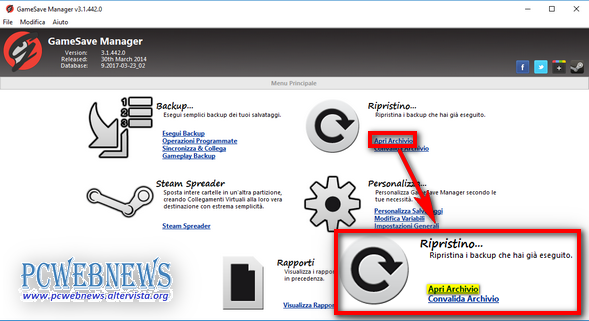 Ripristino PC games
