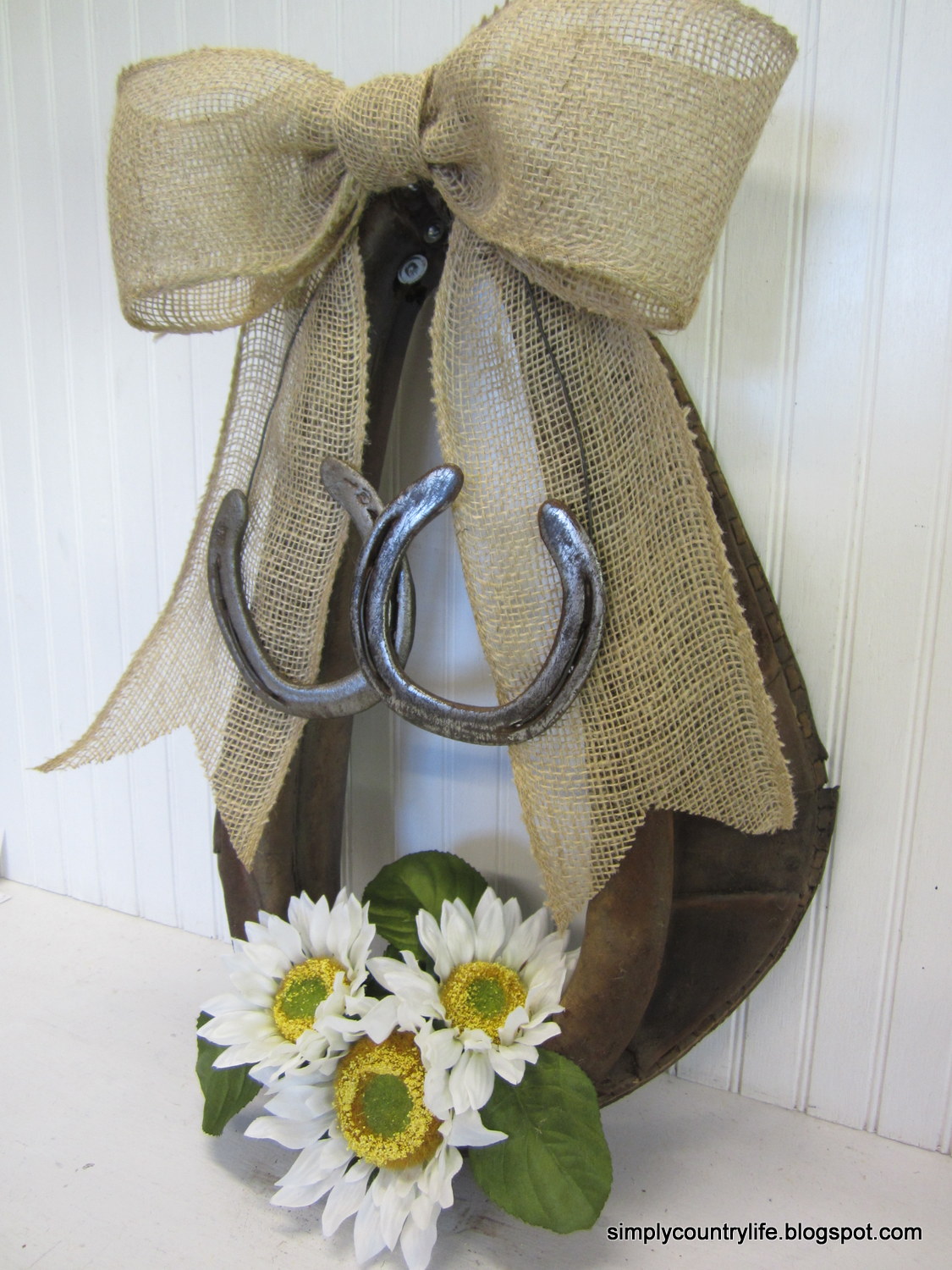Simply Country Life Horse Collar and Horseshoe Sunflower Wreath