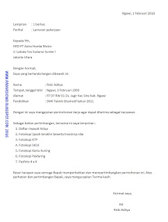 Contoh Penulisan Lamaran Kerja Terbaru 2018 - RADAR DJOWO