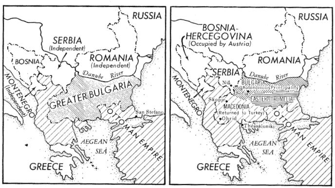 Сан стефано мирный договор 1878 карта