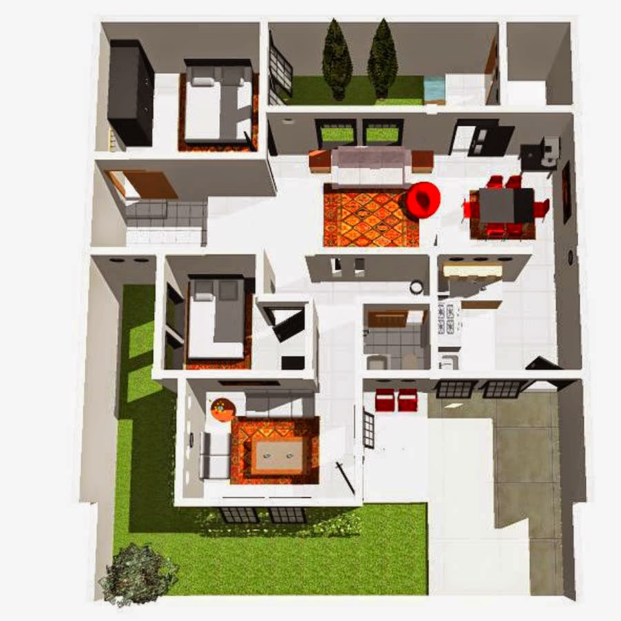Gambar Desain Dan Denah Rumah Minimalis 1 Lantai Kris Web
