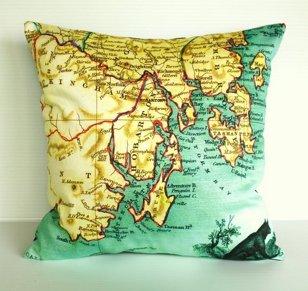 hobarton map on cushion